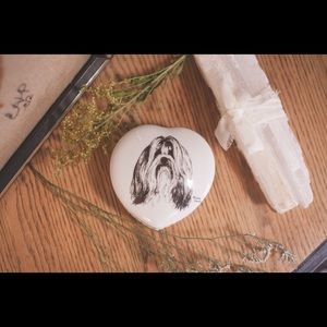 Shitzu Dog Trinket Heart Box
